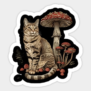 Cottagecore Aesthetic Cat Moonlight Sticker